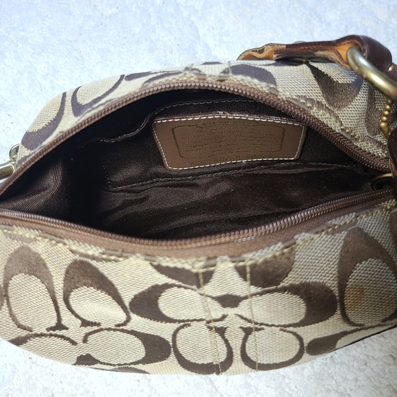 Coach Vintage Brown Signature Monogram Mini Purse - Picture 5 of 10